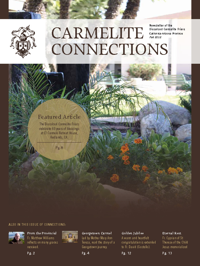 Fall 2012 Carmelite Connections Cover