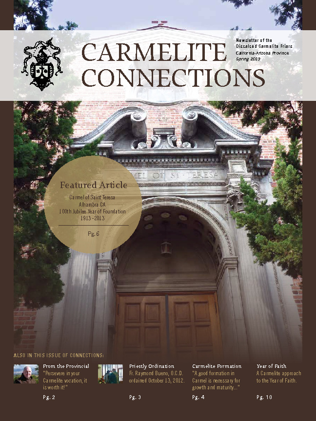 Spring 2013 Carmelite Connections Cover