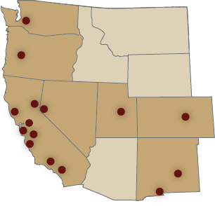 Map of locations of Carmelite Nuns